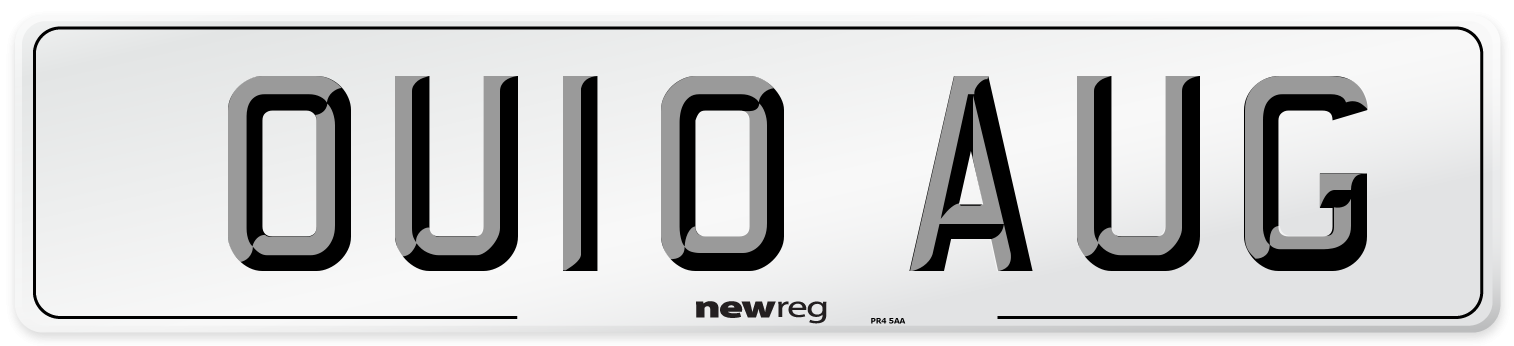 OU10 AUG Number Plate from New Reg